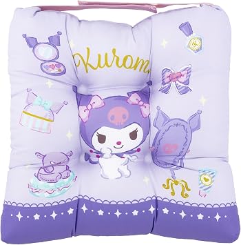 MORIPiLO Chair Seat Cushion, Kuromi, Sanrio Characters School Cushion, Purple, 11.8 x 11.8 x 2.8 inches 30 x 30 x 7 cm, Does Not Hurt Your Buttocks, Thick, School, Kindergarten, Childrens Goods