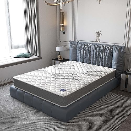 Colchón de tamaño individual, colchón híbrido de enfriamiento cómodo de 8 pulgadas en una caja, resortes individuales de espuma viscoelástica,