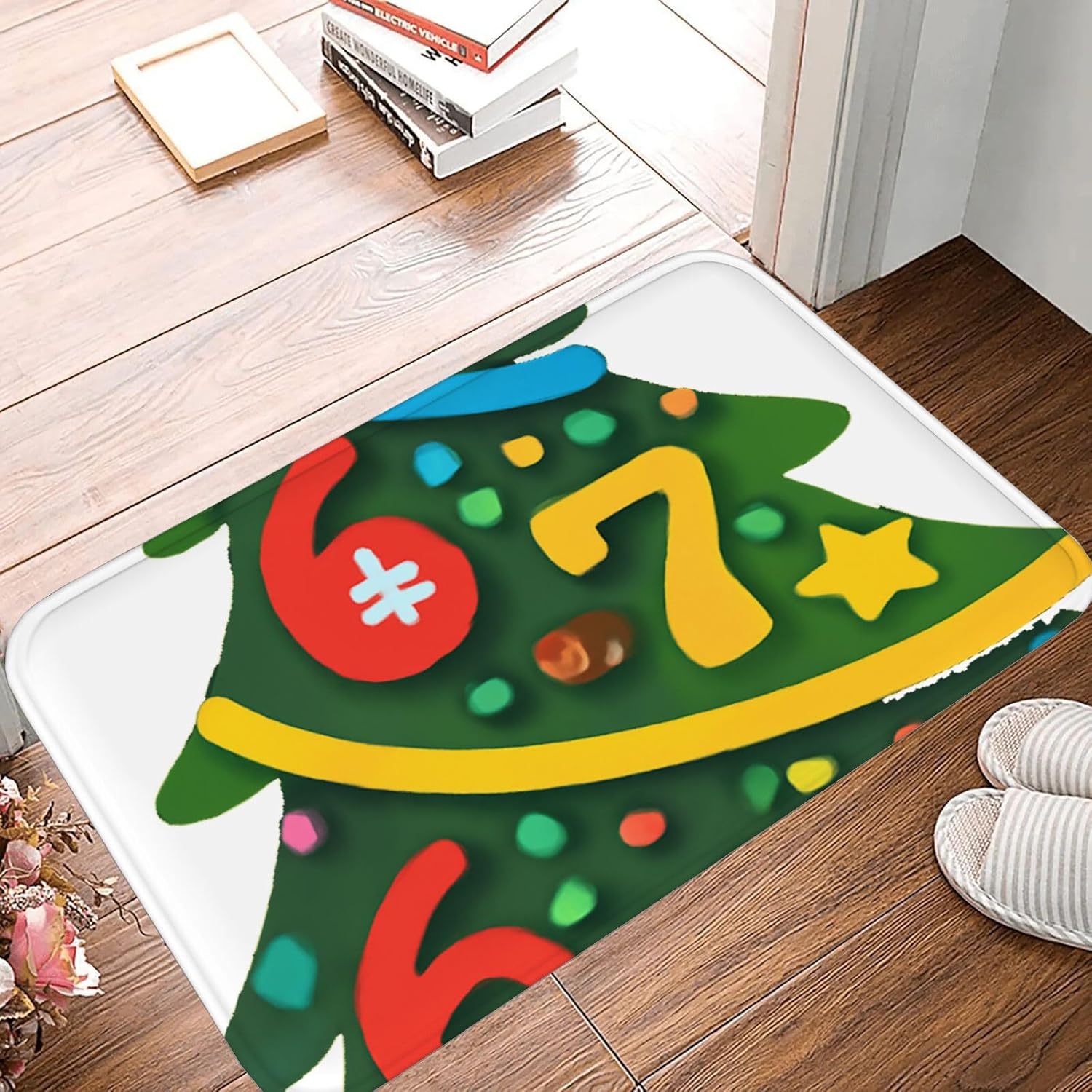 67 Christmas 6 7 Meme Middle School Ugly Christmas Tree Outdoor Rug mats