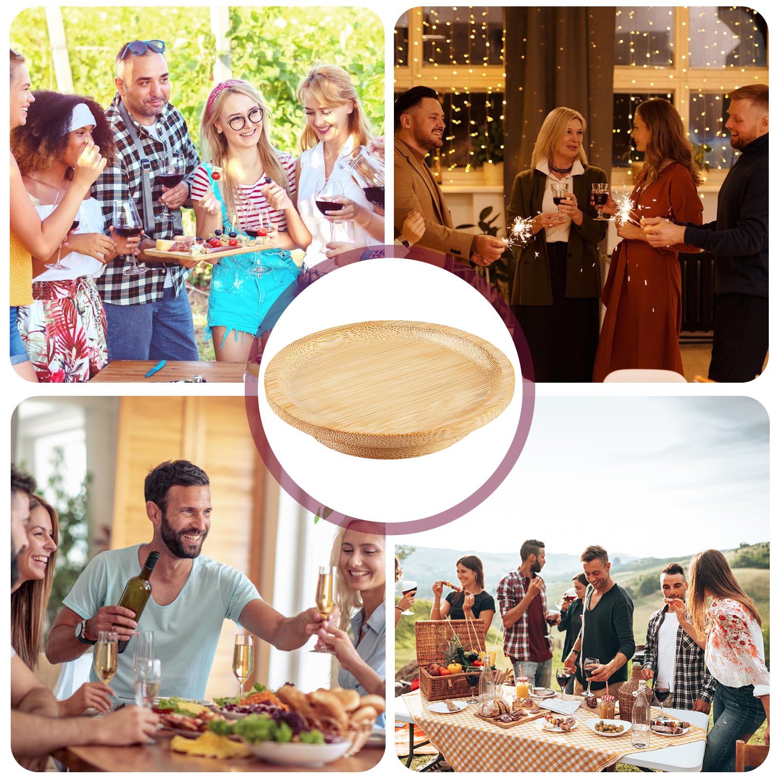 Topper per bicchieri da vino in legno, 10 bicchieri da vino Charcuterie Topper, Wine Glass Charcuterie Toppe, coperture per bicchieri da vino per decorazioni dessert, antipasto, in legno, diametro 10