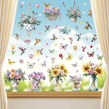 Yitexin 9 Feuilles D’ Autocollants De Fenêtre Double Face