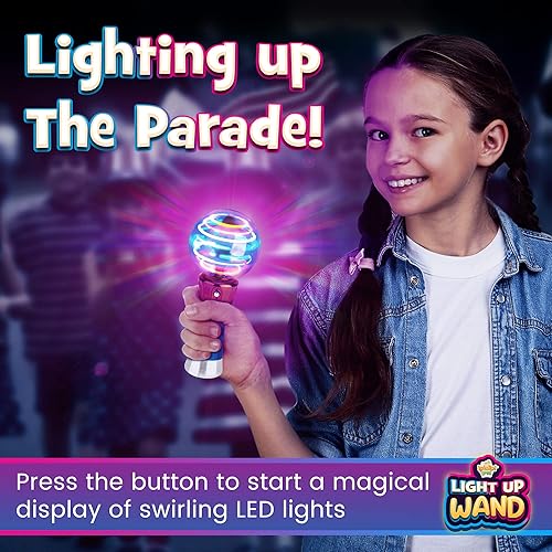 Miniatura 5 de Varita de luz para niños en caja de regalo, varita de juguete LED giratoria para niños y niñas, juguetes sensoriales de princesa mágica para niños
