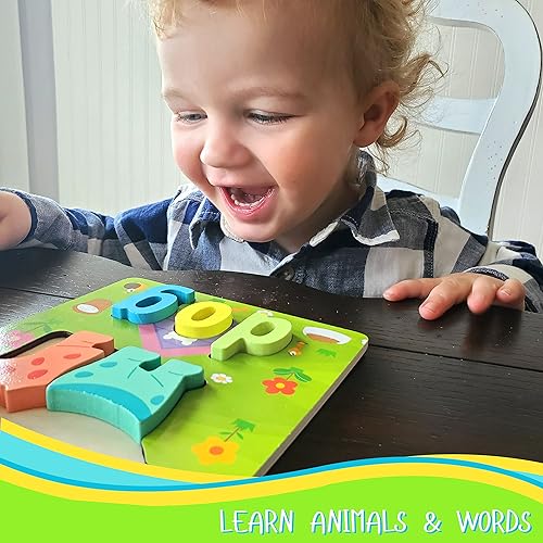 Miniatura 5 de Rompecabezas de madera para niños pequeños, paquete de 6, rompecabezas de edición animal para niños de 3 años en adelante, rompecabezas de madera