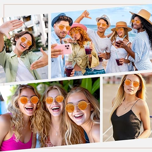 Miniatura 6 de CHRORINE Gafas de sol hippie redondas de los años 70, lentes retro para mujeres y hombres, accesorio de fiesta, festival, moda, gafas de sol vintage