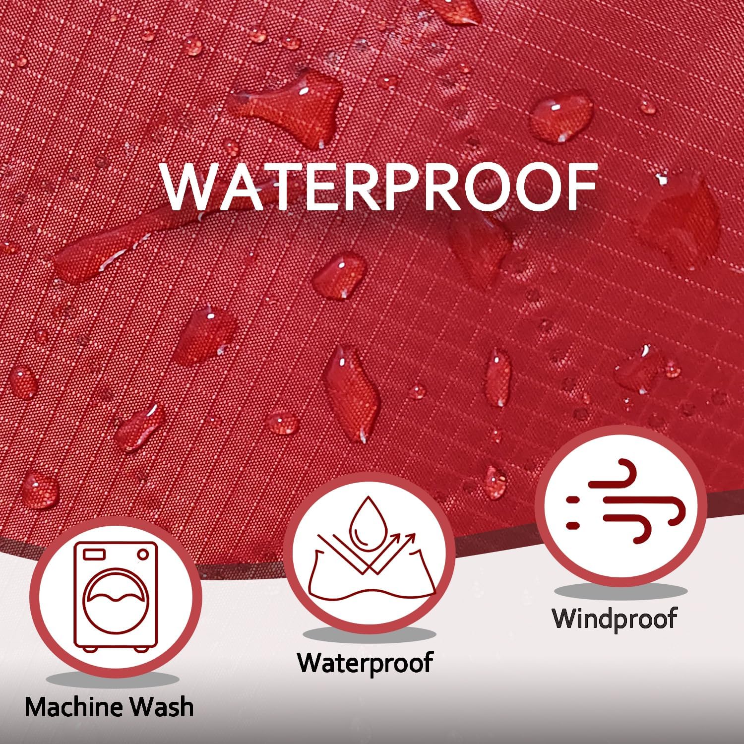 Large Outdoor Blanket Waterproof Quilted-Thick Warm Fleece Blanket for Stadium Camping Picnics Beaches Pets Sports - Sandproof Windproof Washable Portable - Red