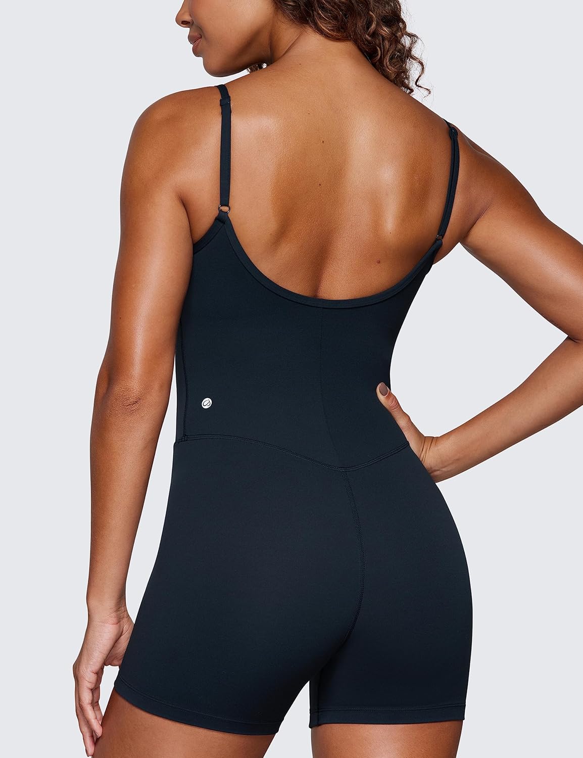 CRZ YOGA Butterluxe Cami Strap Rompers for Women - Adjustable Sleeveless One Piece Yoga Jumpsuits Bodysuit Shorts Padded - Image 2