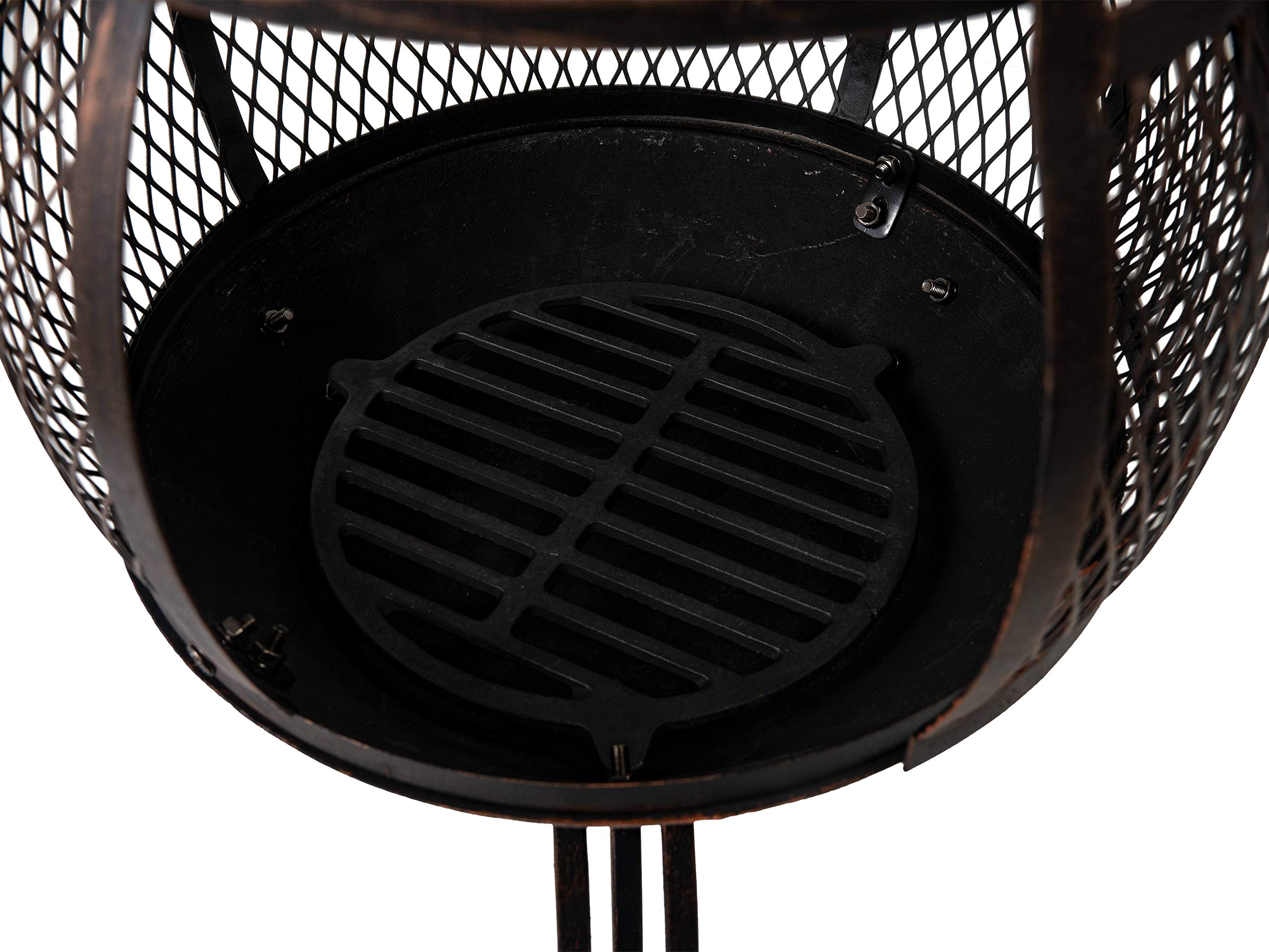Activa Feuerkorb Mexiko I Gusseiserne Feuerschale inkl. Feuerhaken I Feuerstelle Outdoor I Stabile Feuertonne für den Garten & Terrasse