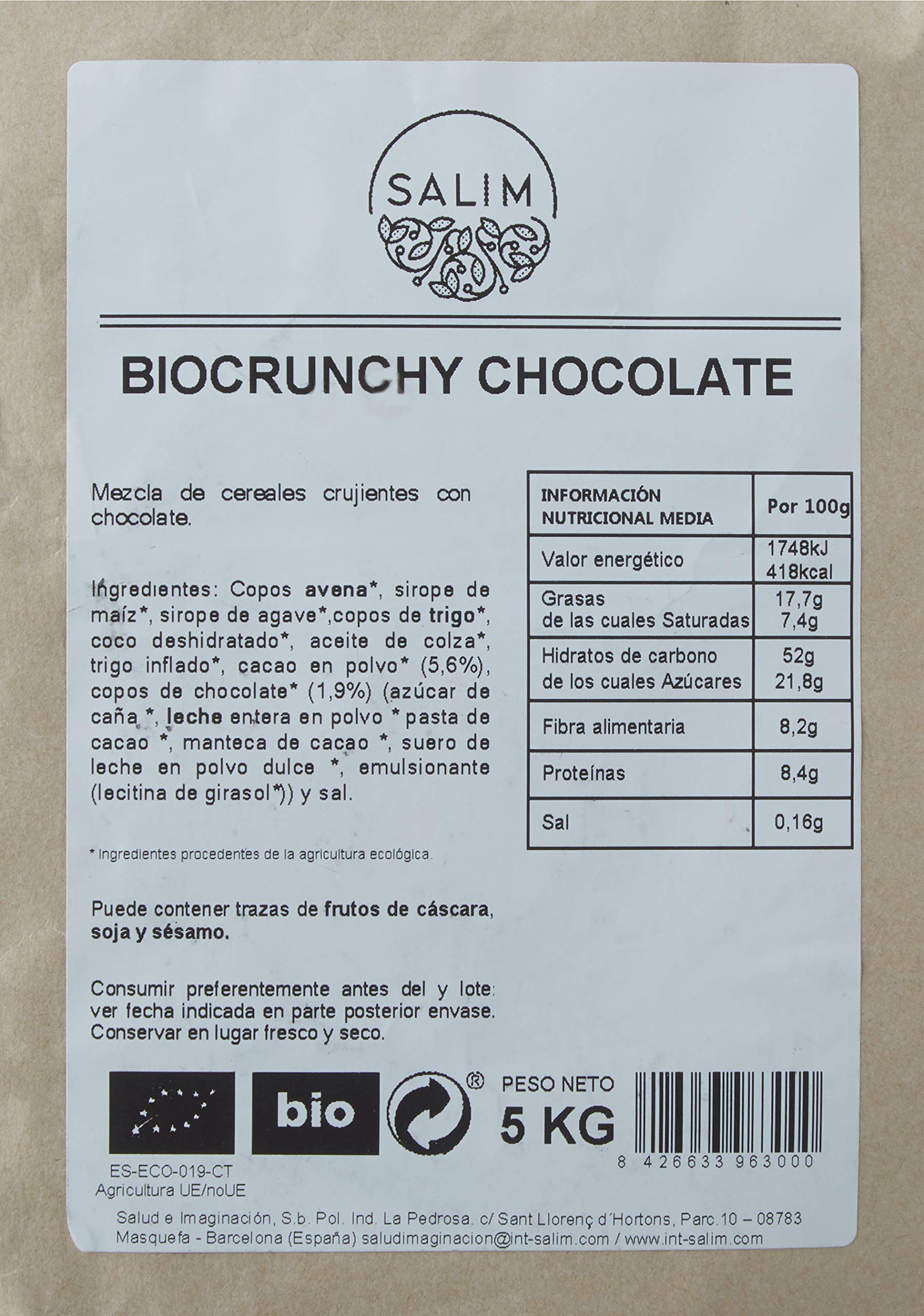 Graneles Granel Eco Biocrunchy Chocolate 5 Kg Graneles 5000 g