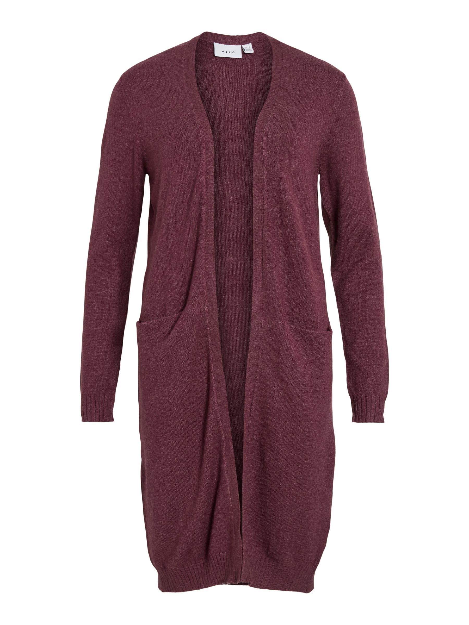 Vila Women's Fig Viril Long L/S Knit Cardigan - Noos, Xs