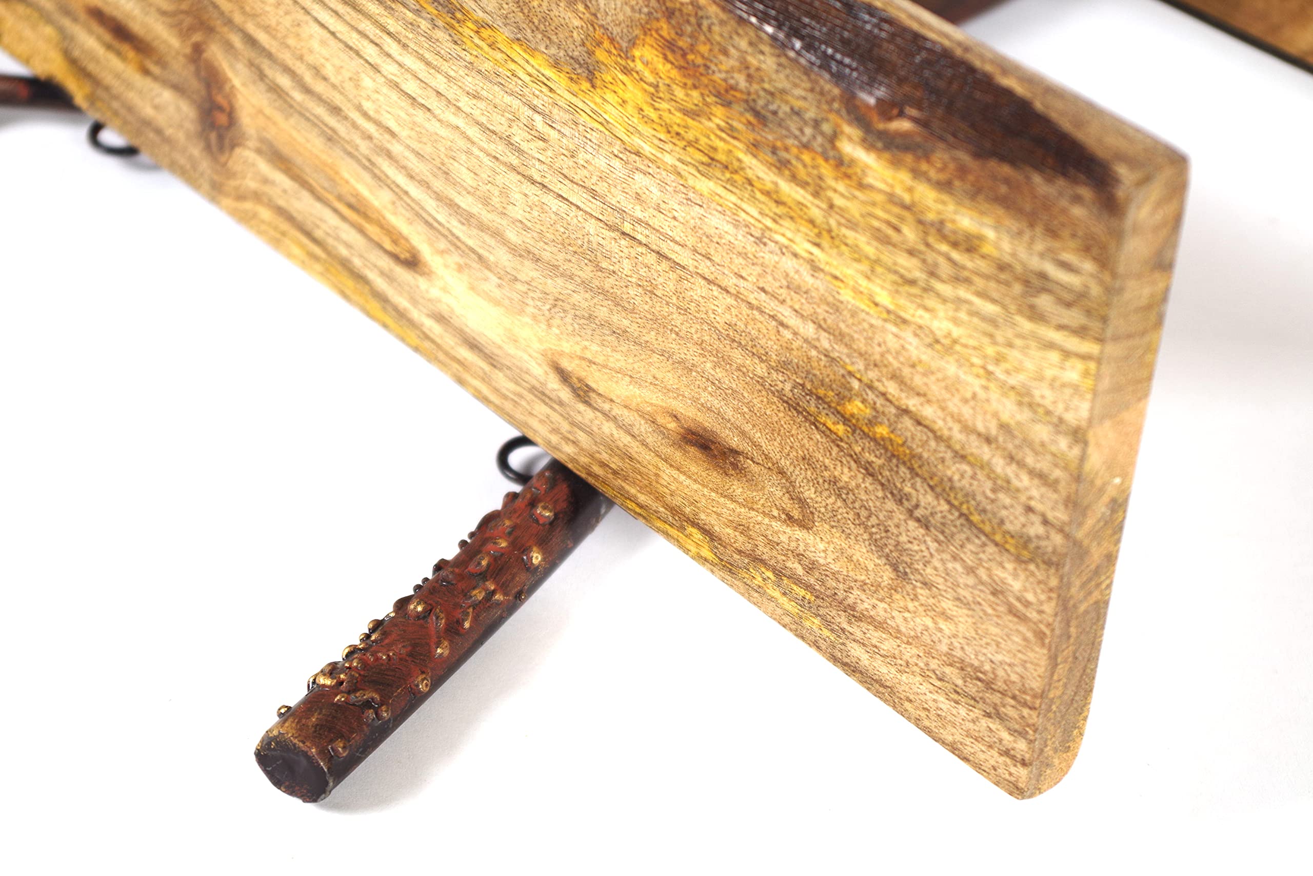 Kobolo Wandregal Hängeregal Bücherregal -AST Zweig- 2 Böden - 46x15x45 cm - Eisen Holz
