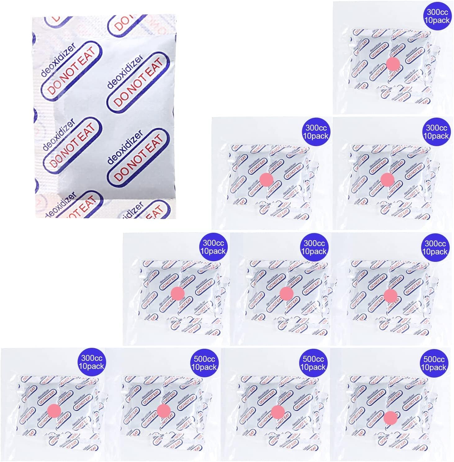 Oxygen Absorbers For Food Storage 100 Packs (10 Pack in