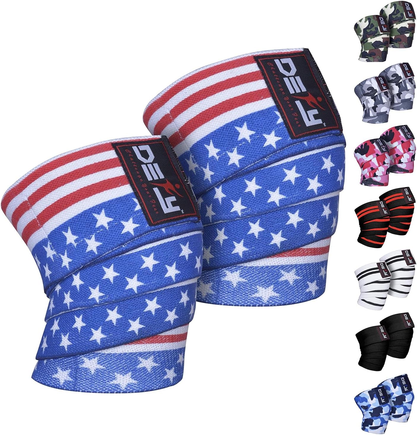 DEFY Knee Wraps for Weightlifting - Provides Knee Support for Powerlifting, Squats & Fitness Workouts