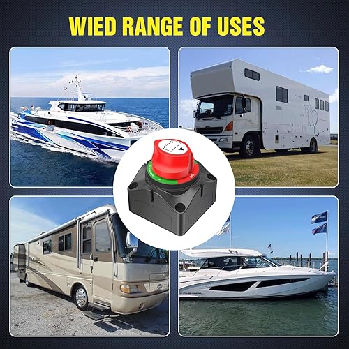 Miniatura 8 de Nilight - Interruptor de batería de 1-2-Ambos-apagado, interruptor de corte maestro de desconexión de batería de 12 V-48 V para lancha, automóvil,