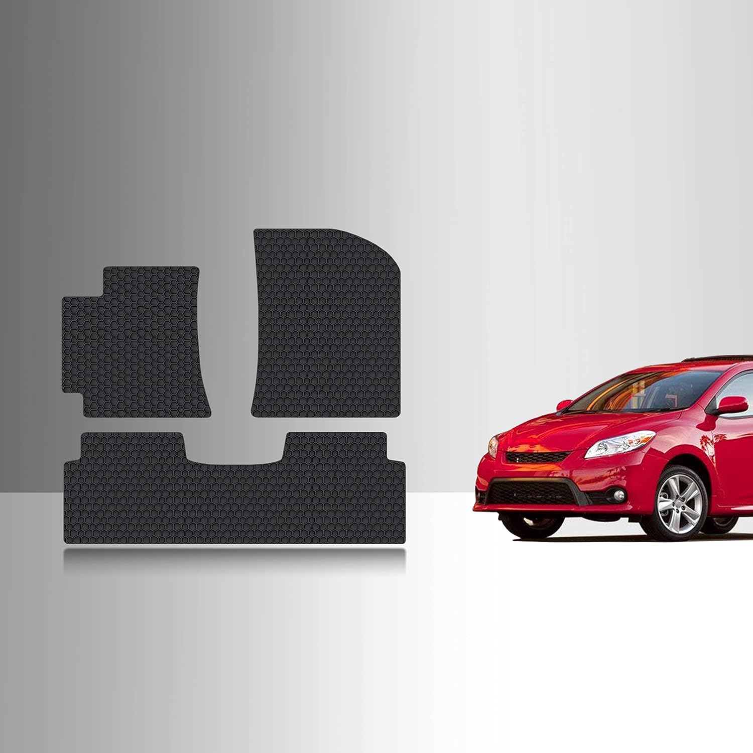 TOUGHPRO Floor Mats Accessories Set (Front Row + 2nd Row) for Toyota Matrix All Weather Heavy Duty (Made in USA) Black Rubber 2003 2004 2005 2006 2007 2008