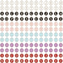 SANNIX 156Pcs/6 Sets Letter Charms Double Sided Alphabet ABC Letter Charms Capital A-Z Charms Enamel Initial Charms with 200Pcs Open Jump Rings for Necklaces Bracelets Jewelry Making, 6 Colors