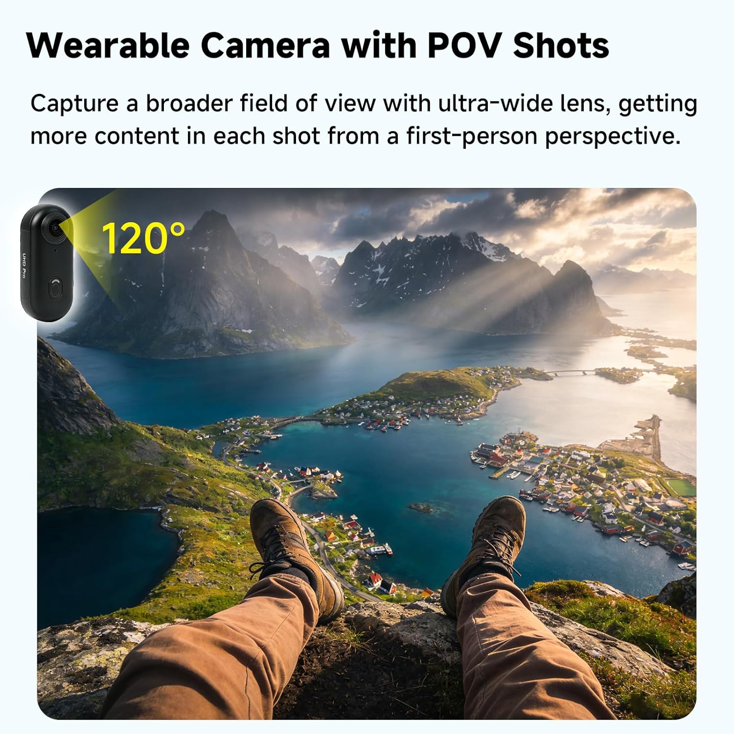 dahocamgo Mini Body Camera, 1080P Thumb Size Wearable Action Camera with 128GB, Portable HD POV Recording for Travel, Work, Pet Walking and Outdoor Sports, Black