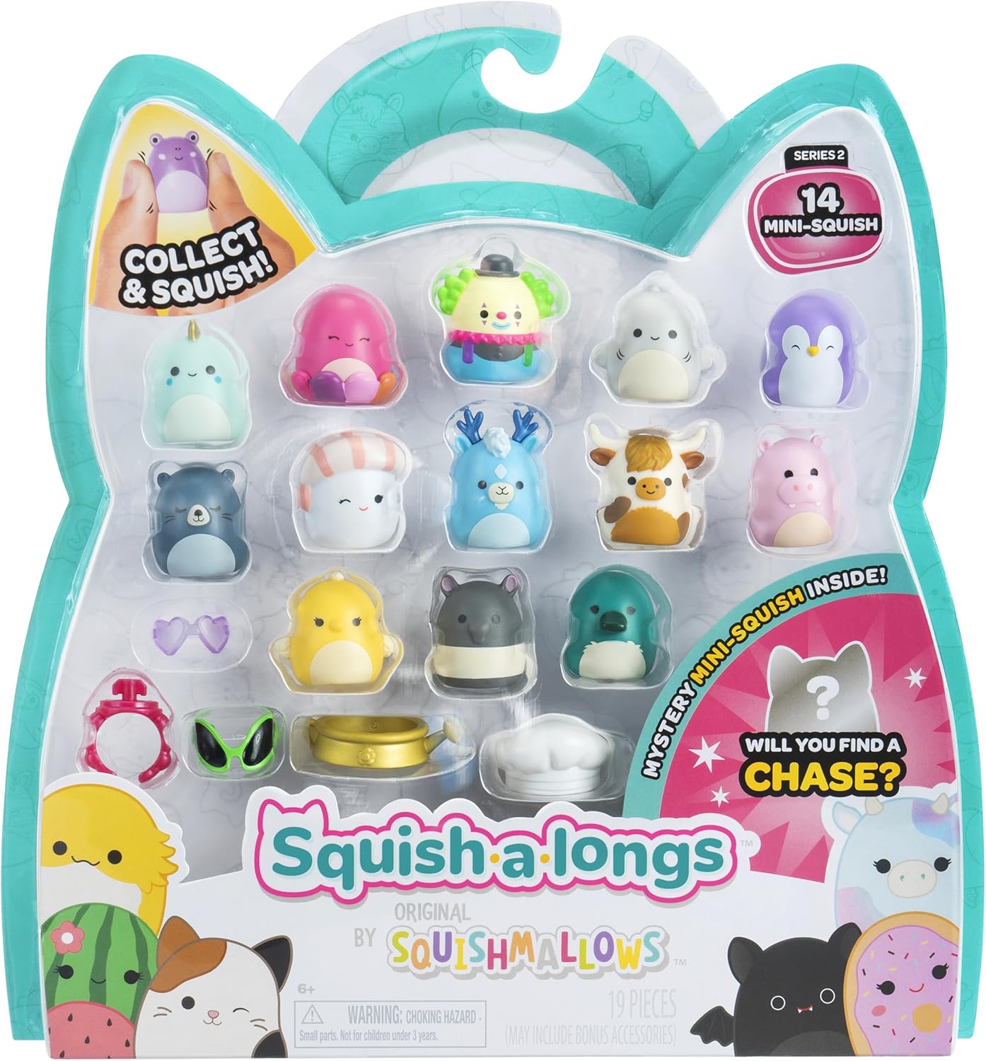 Amazon.com: Squish-a-longs 14 Pack - Series 2, Wave 1 - (14) 1” Mini