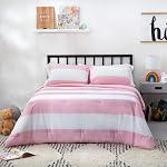 Linenspa All Season Hypoallergenic Down Alternative Microfiber Comforter, Pink Polka Dots, Oversized Queen