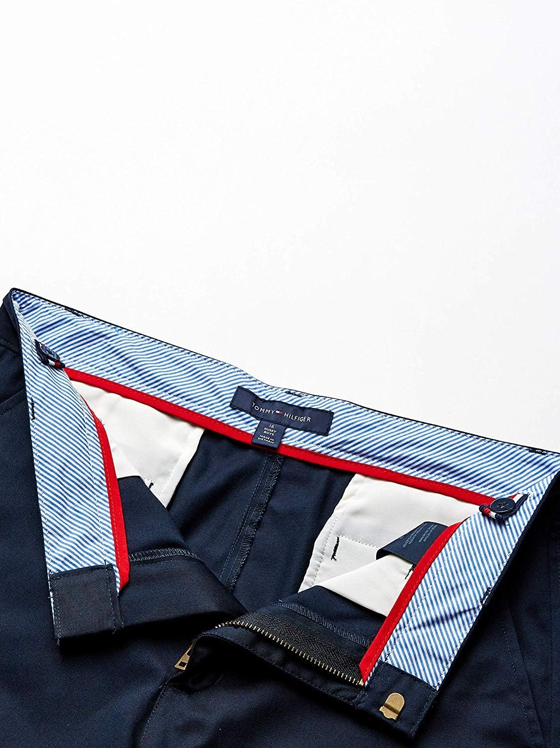 Tommy Hilfiger Flat Front Twill Blend Shorts, Kids School Uniform Clothes for Little Or Big Boys with Husky and Slim Sizes 12 Navy image 6 of 7 B07VQFN4Z8