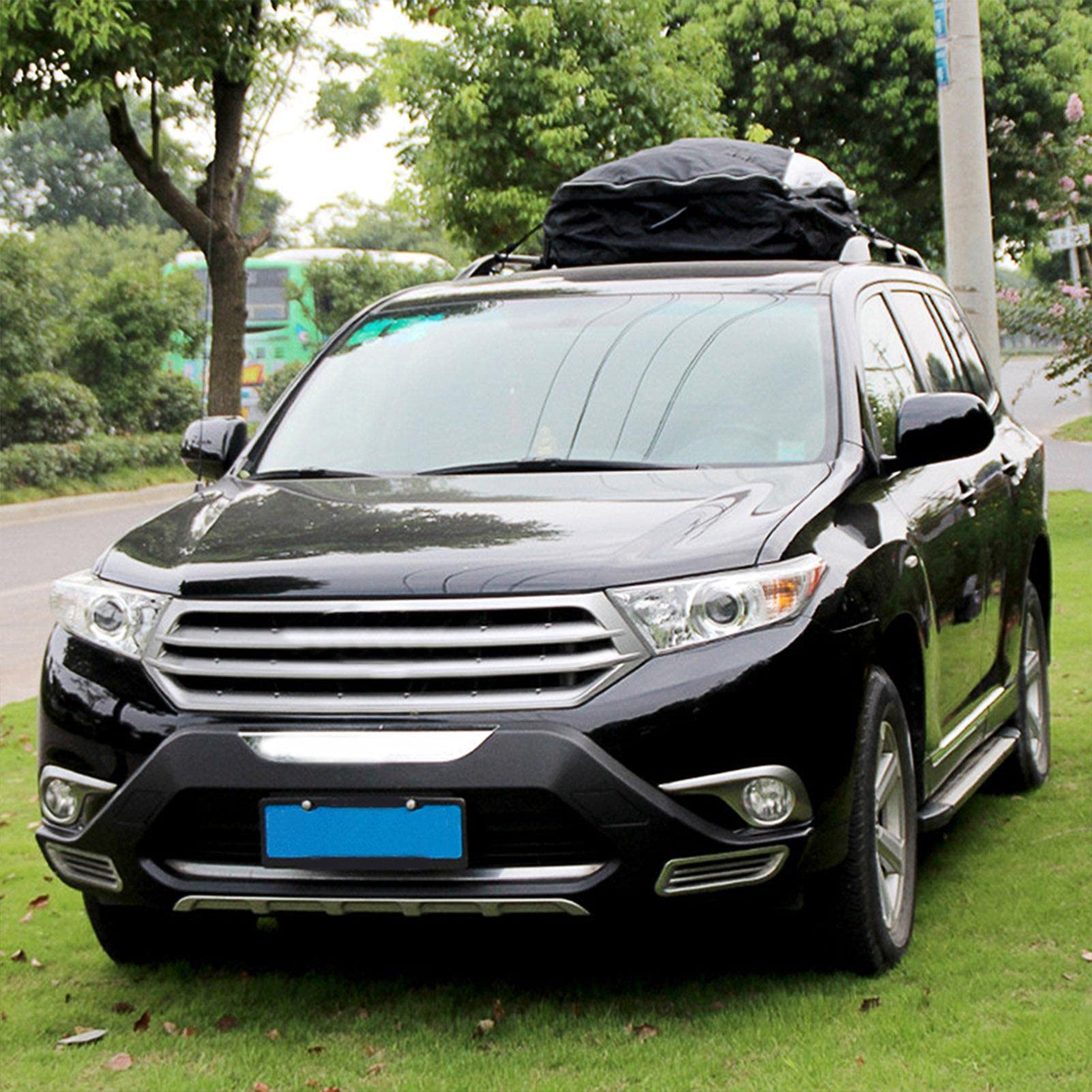 Yusheng Cofre de techo de 273 l, plegable, resistente al agua, para viajes y transporte de equipaje, color negro