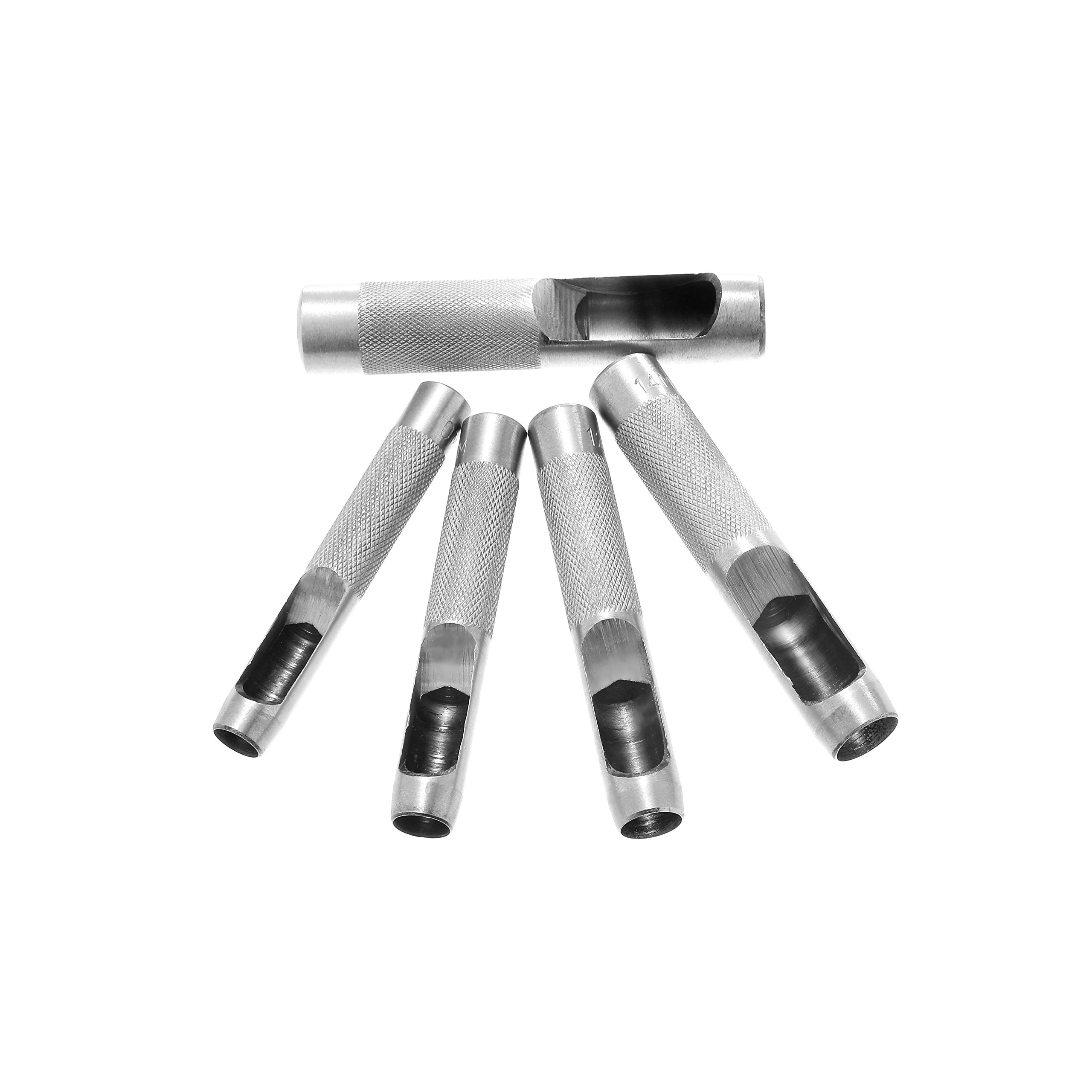TOPWAY 15 Stück Locheisen Lochstanzer-Satz Stanzer 3-25mm Runde Stanzwerkzeug Set Locheisen Satz für Leder, Uhrenarmband, Dichtung Gürtel, Schuh, Stoff, Leinwand Kleidung, Öse