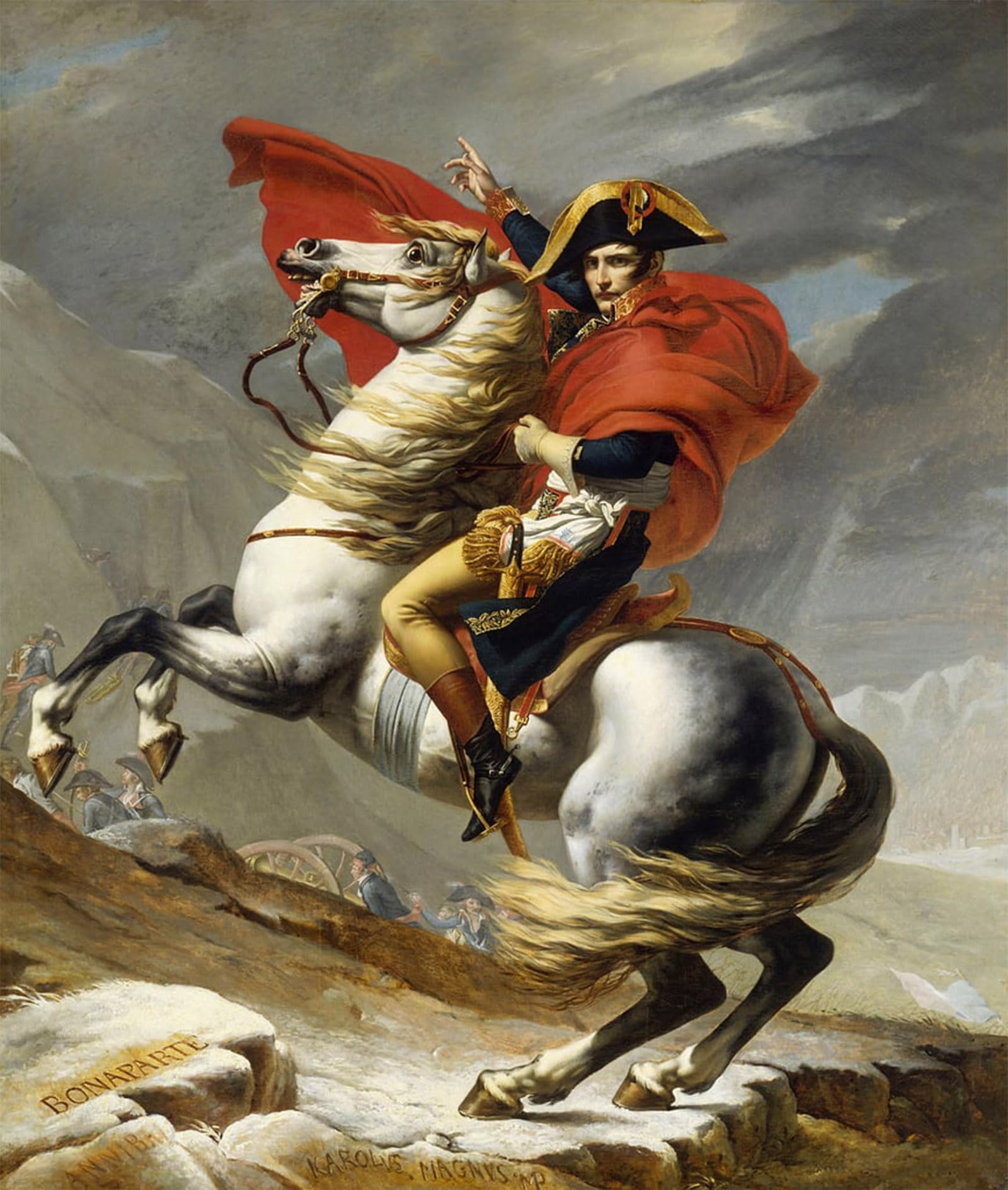 RZHRHJES Vintage Wall Art Picture on Canvas Wall Art Poster Napoleon Crossing the Alps on Th May by Jacques Louis David Canvas Poster for Home Decor 60x90cm
