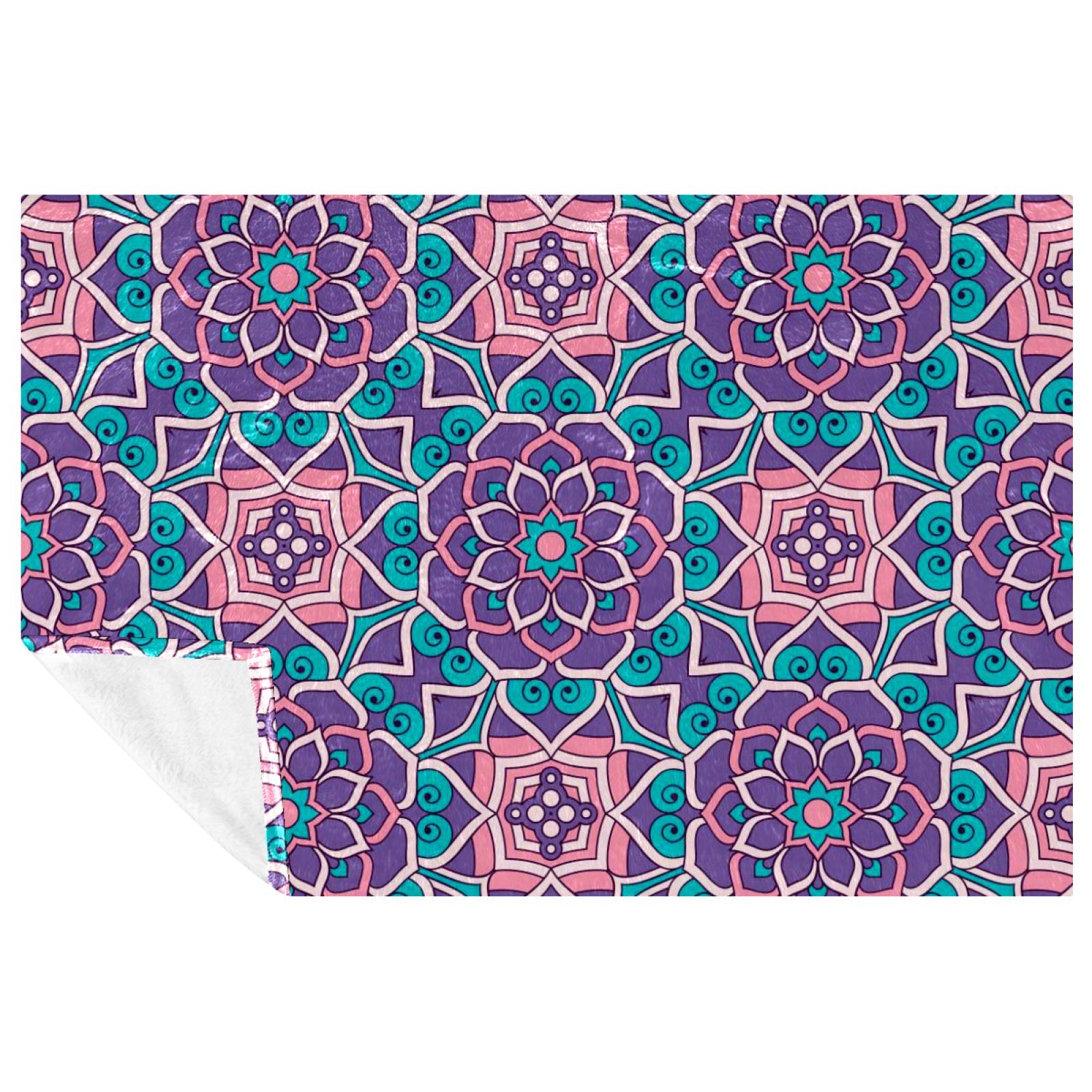 Couverture lit et canapé chaude imprimé mandala coloré 150x100