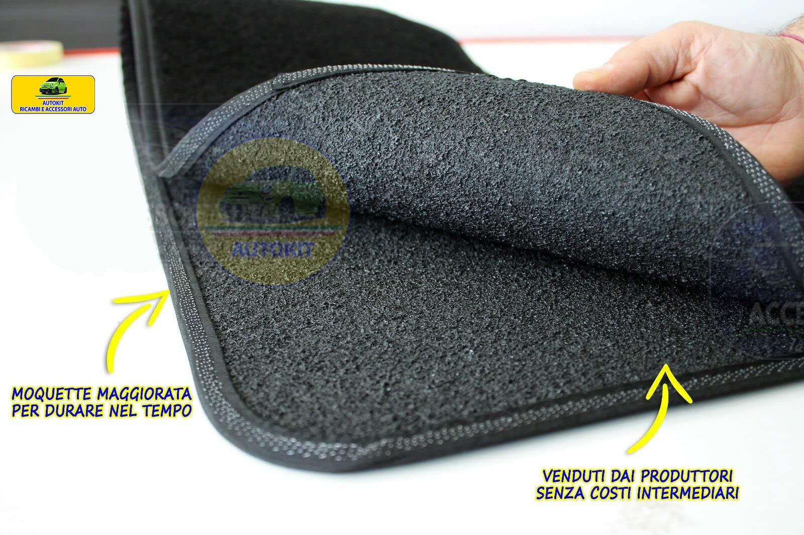 Tappetino singolo solo lato guida Tappeti auto in Moquette antiscivolo Specifico per Yaris (XP130, XP150) prodotte dal 10/2011 al 08/2020-131612