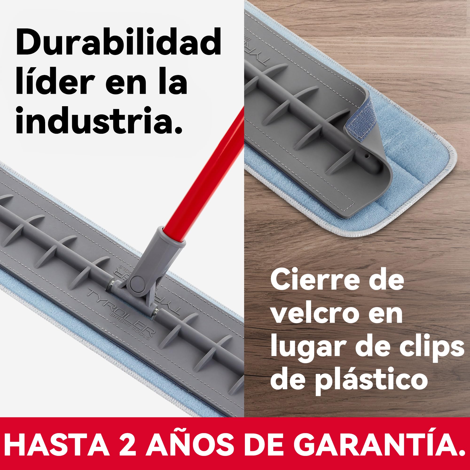 Tyroler Mopa de Microfibra 45 cm de Ancho Cabeza de Silicona Flexible | | Limpieza Profesional del Hogar para Suelo de Madera, Laminado, Baldosas, Cocina, Baño