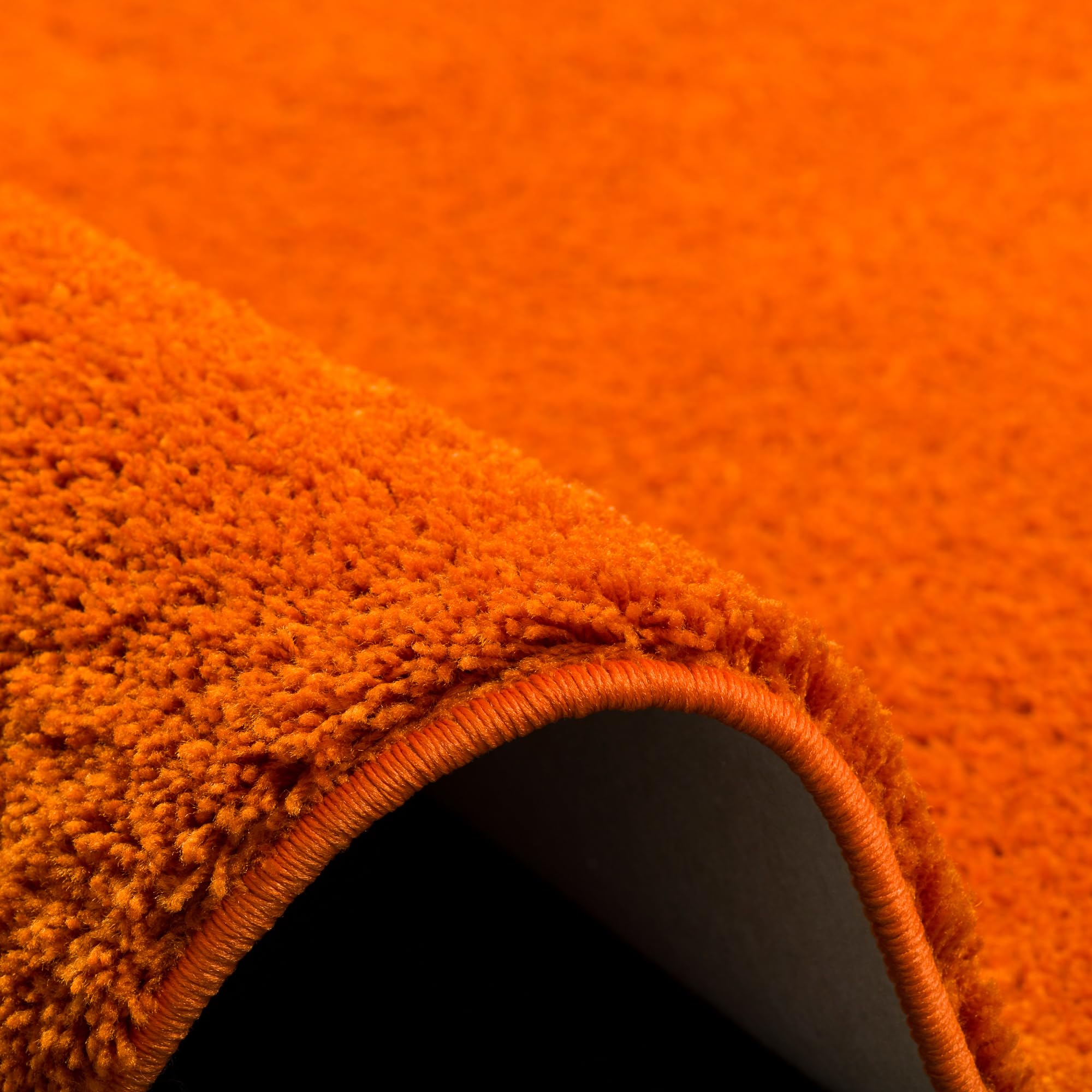 Snapstyle Hochflor Shaggy Teppich Palace Orange Rund in 7 Größen