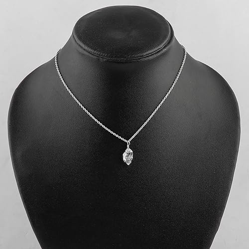 Miniatura 38 de Raw Gemstone Necklace Birthstones 1 Silver