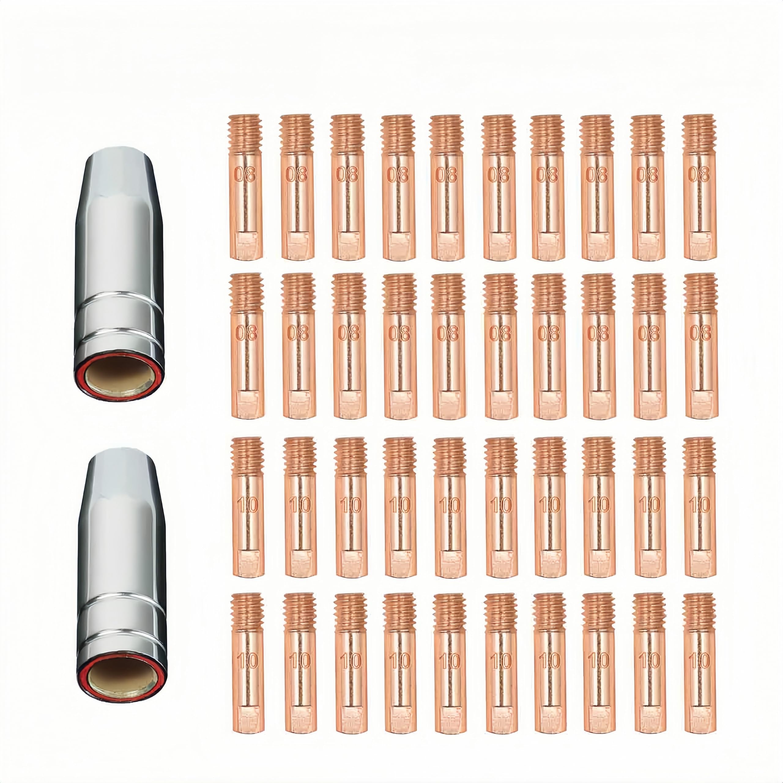 Reboot 42 PCS MIG Welding MB15 15AK Contact Tip 0.8/1.0mm 0.30" MIG/MAG Welding Torch Consumables