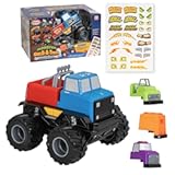 Magnetic Monster Build-A-Truck, Take Apart Toy Car Set, 6 Pieces