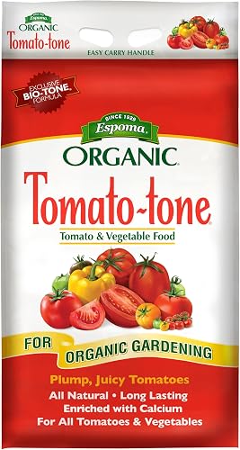 Espoma Organic Tomato-Tone 3-4-6 with 8% Calcium. Organic Fertilizer for All Types of Tomatoes and Vegetables. Promotes Flower and Fruit Production. 18 lb. Bag
