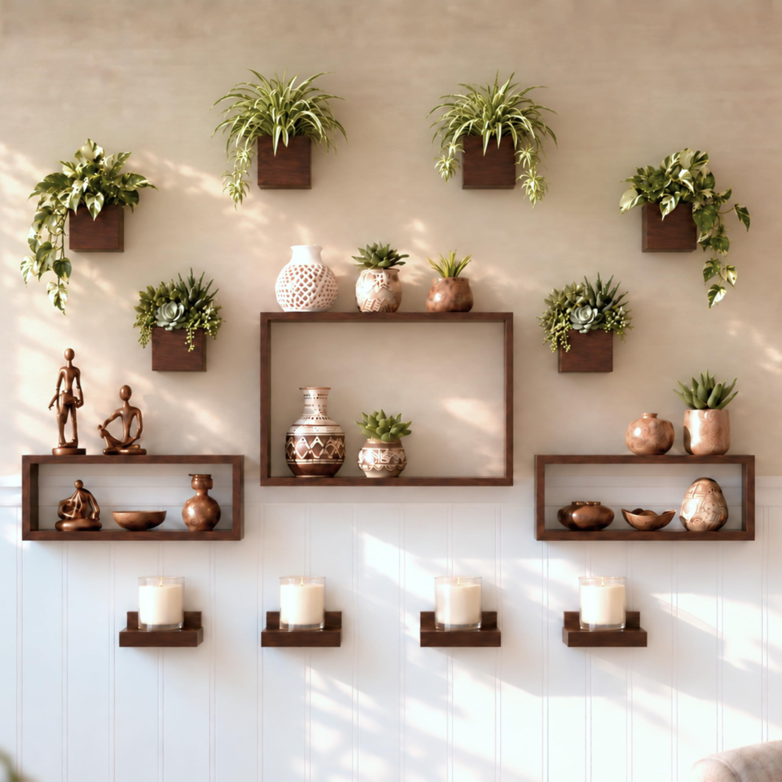 LaLaGreen Wall Planters - 6 Pack Hanging Planters -17