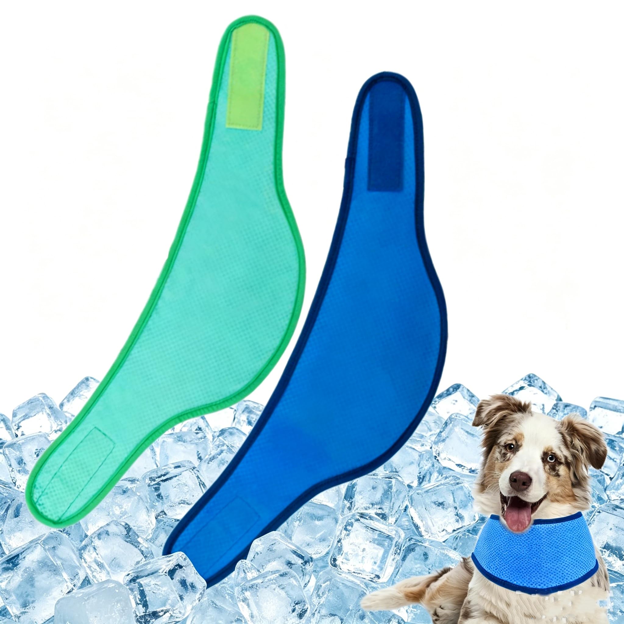 Valicaer Dog Cooling Bandana Collar 2-Pack,Adjustable Ice Scarf for Summer Heat Relief, Breathable Cooling Collar for All Cute Dog Breeds (Medium)
