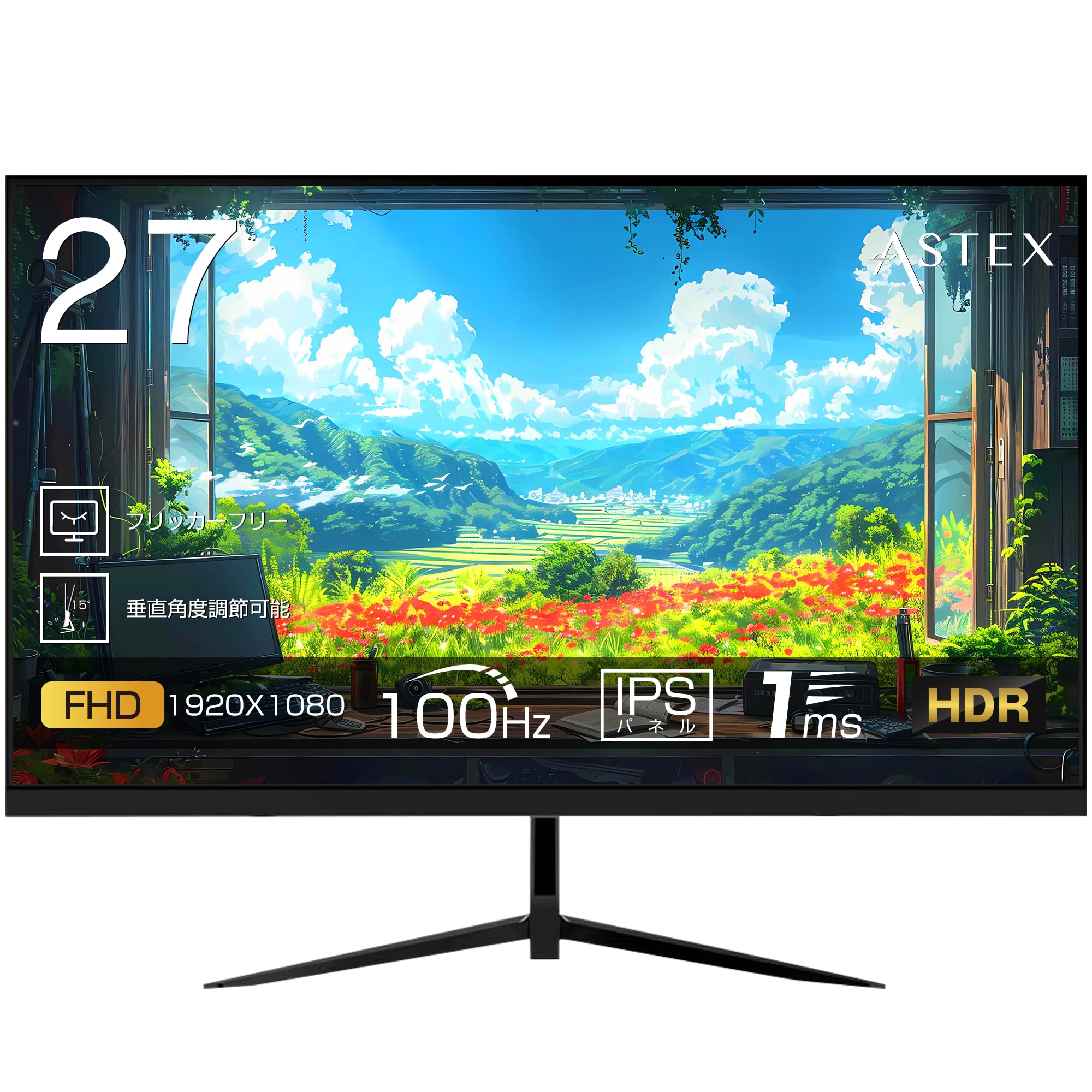 Amazon.co.jp: ASTEX ゲーミングモニター 27型 100Hz IPS 非光沢 目に