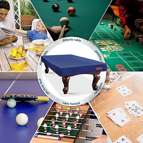 Miniatura 24 de K-Musculo Funda para mesa de billar, de cuero sintético resistente, impermeable y a prueba de desgarros, 6.5/7/7.5/8/8/8.5/9 pies