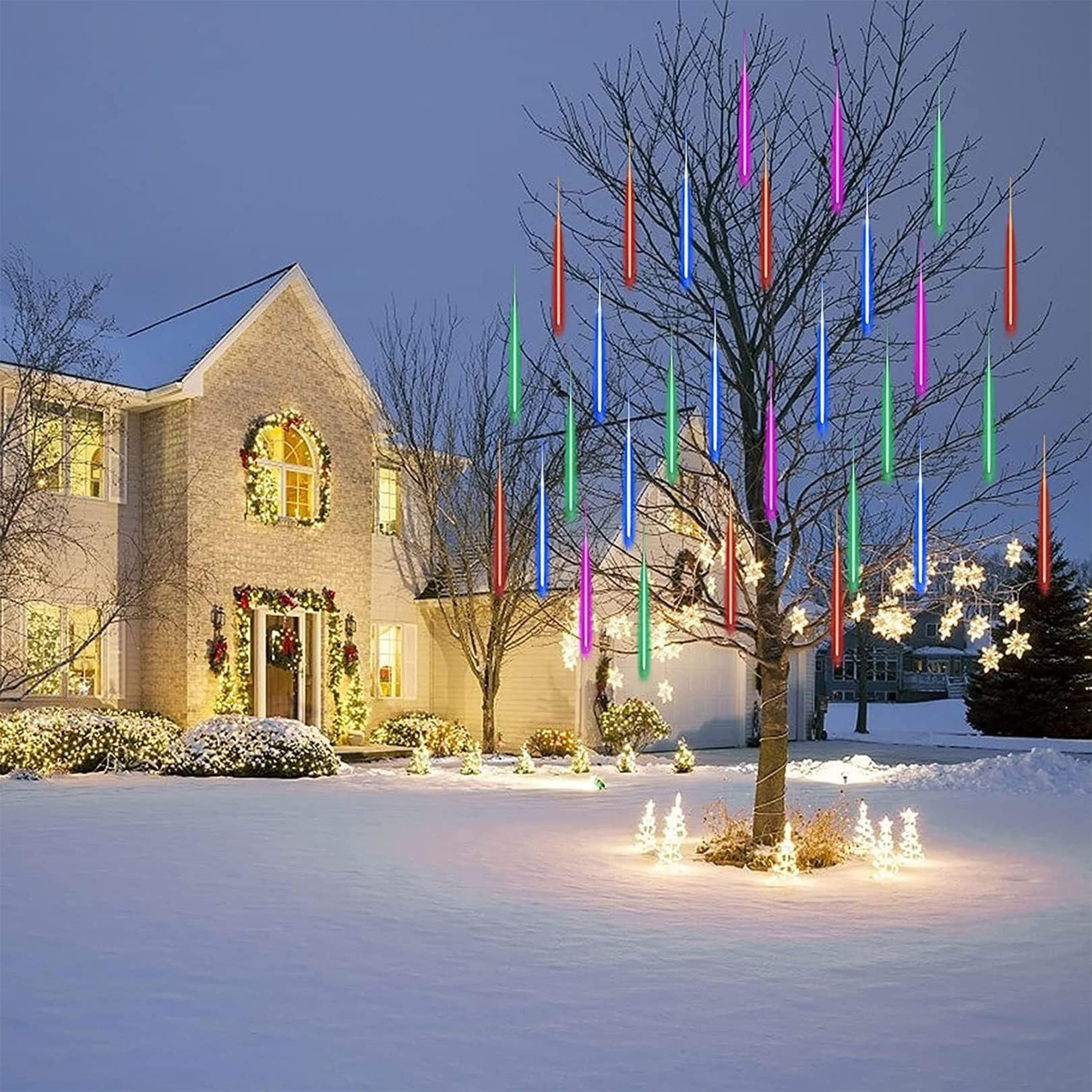 Light String,Lights String Indoor Light 30cm 10 Tubes 240 LED ative Cascading String Light Raindrop for Party Christmas, Multicolor