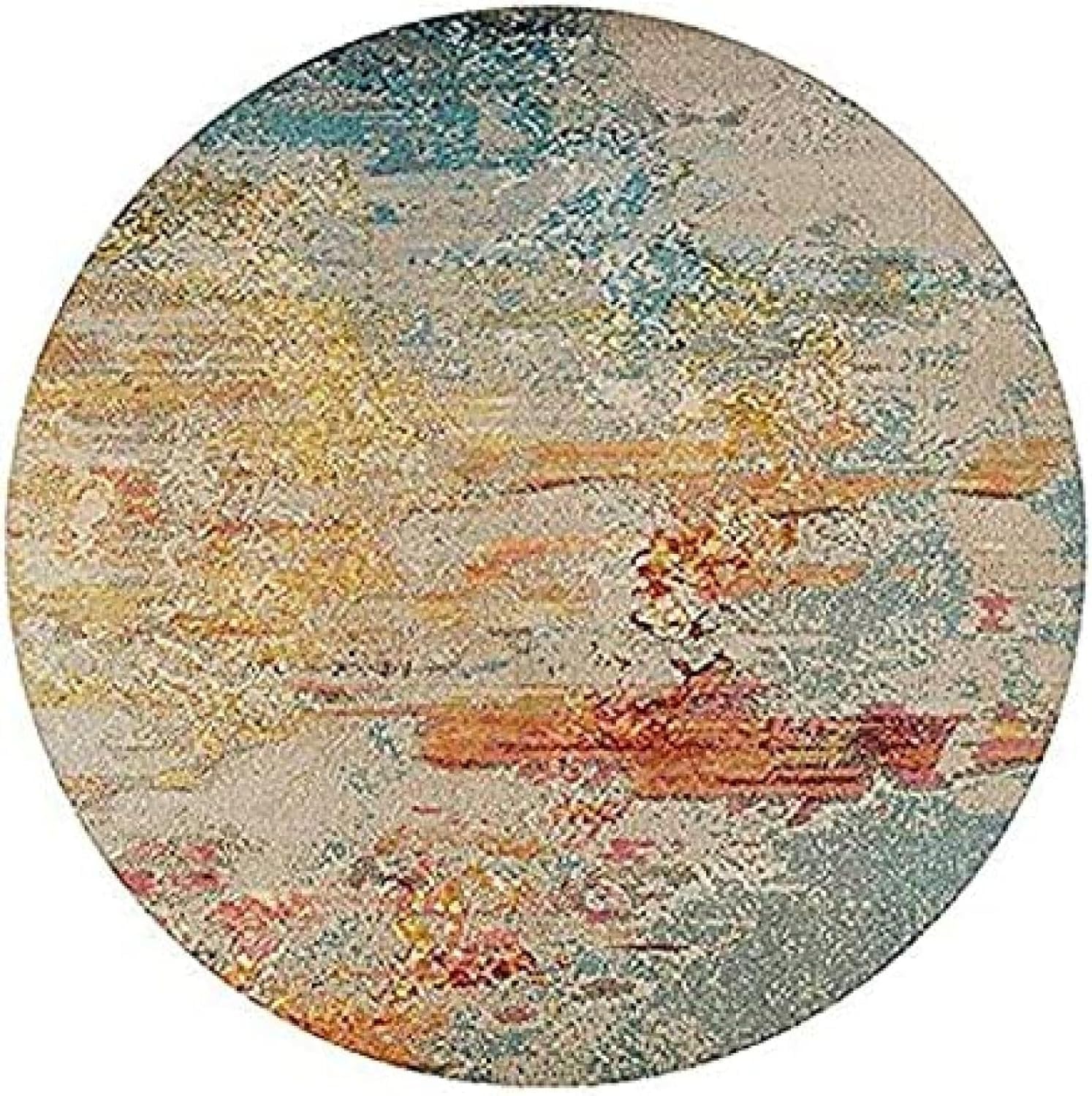 Tapis ronds modernes 120cm et tapis de sol antidérapant pour chambre et salon
