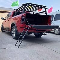 Vista 8 de TZD - Juego de escalera plegable para puerta trasera, aleación de aluminio, accesorios universales para camión, fácil de instalar, seguro y cómodo