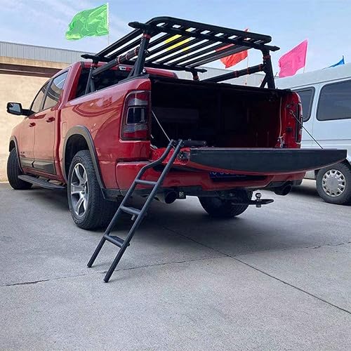 Miniatura 8 de TZD - Juego de escalera plegable para puerta trasera, aleación de aluminio, accesorios universales para camión, fácil de instalar, seguro y cómodo