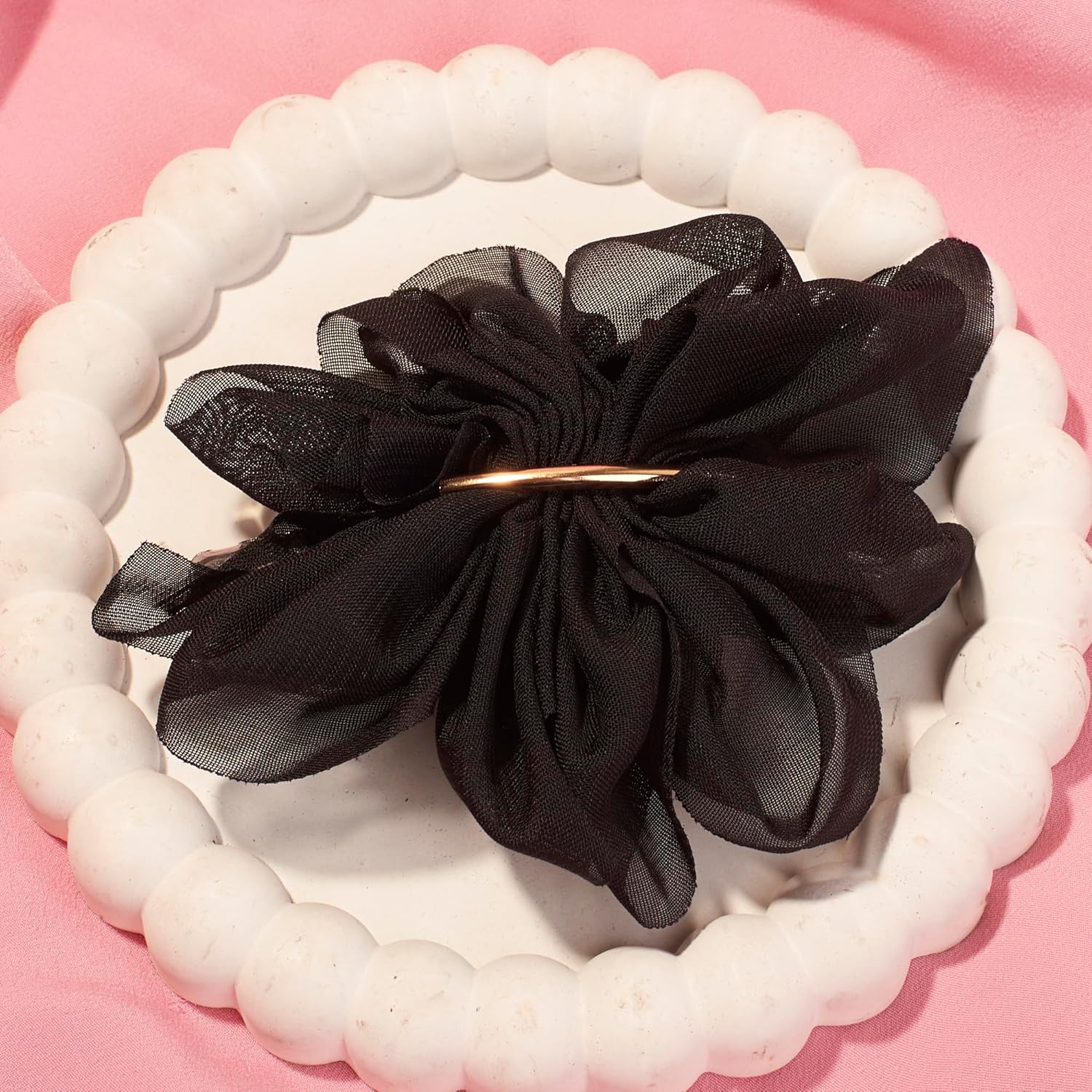 SALTY Midnight Ruffle Hair Pin for Women & Girls | Stylish Headband | Makeup & Travel | Fashion Hair Band | Comfortable | Elegant Headband for Weddings & Parties | Gift for Diwali, Christmas, Marriage, Birthday