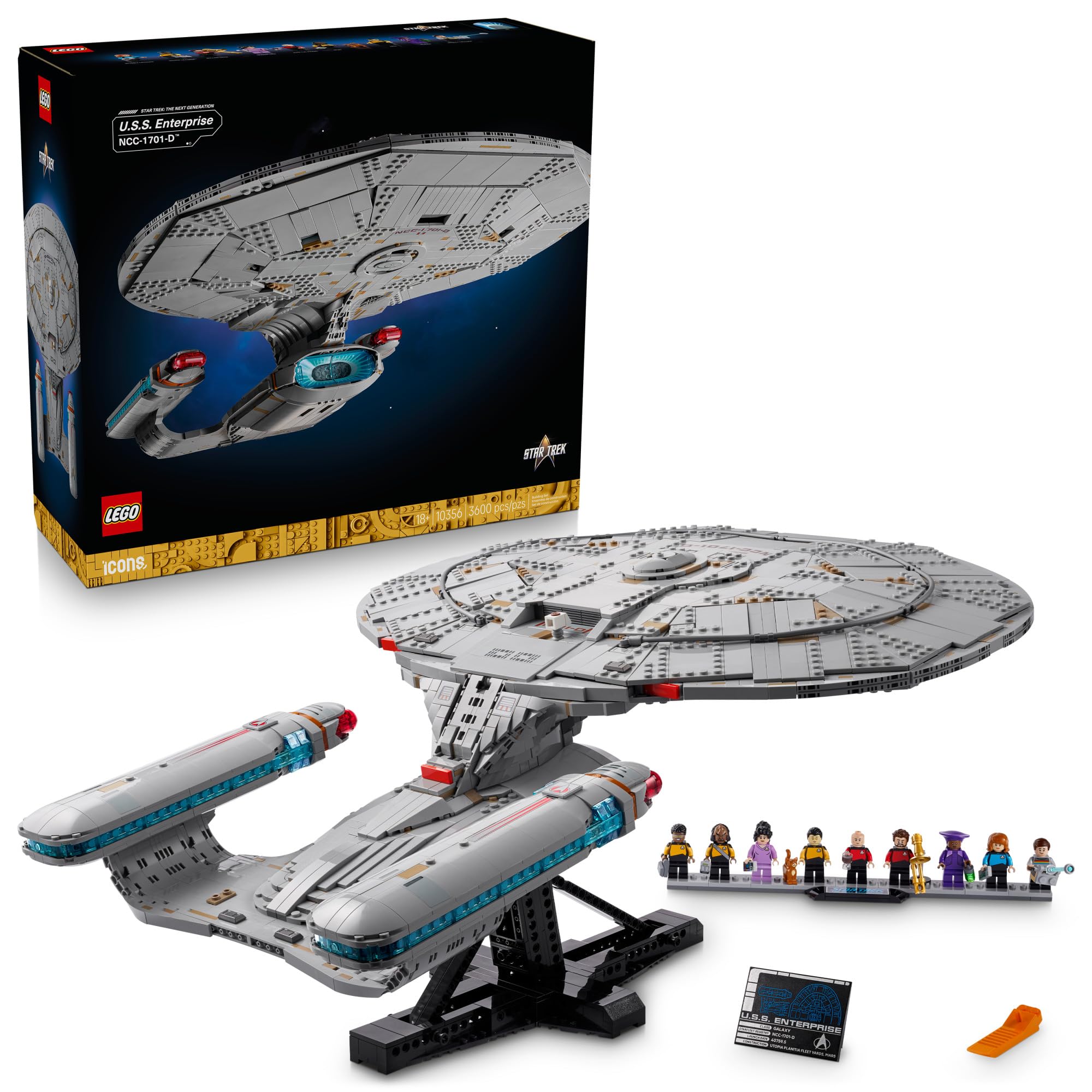 LEGO Icons Star Trek: U.S.S. Enterprise NCC-1701-D Collectible Building Sets for Adults - Room or Office Decor for Men & Women, Ages 18+ - Star Trek Gifts for Fans - 10356