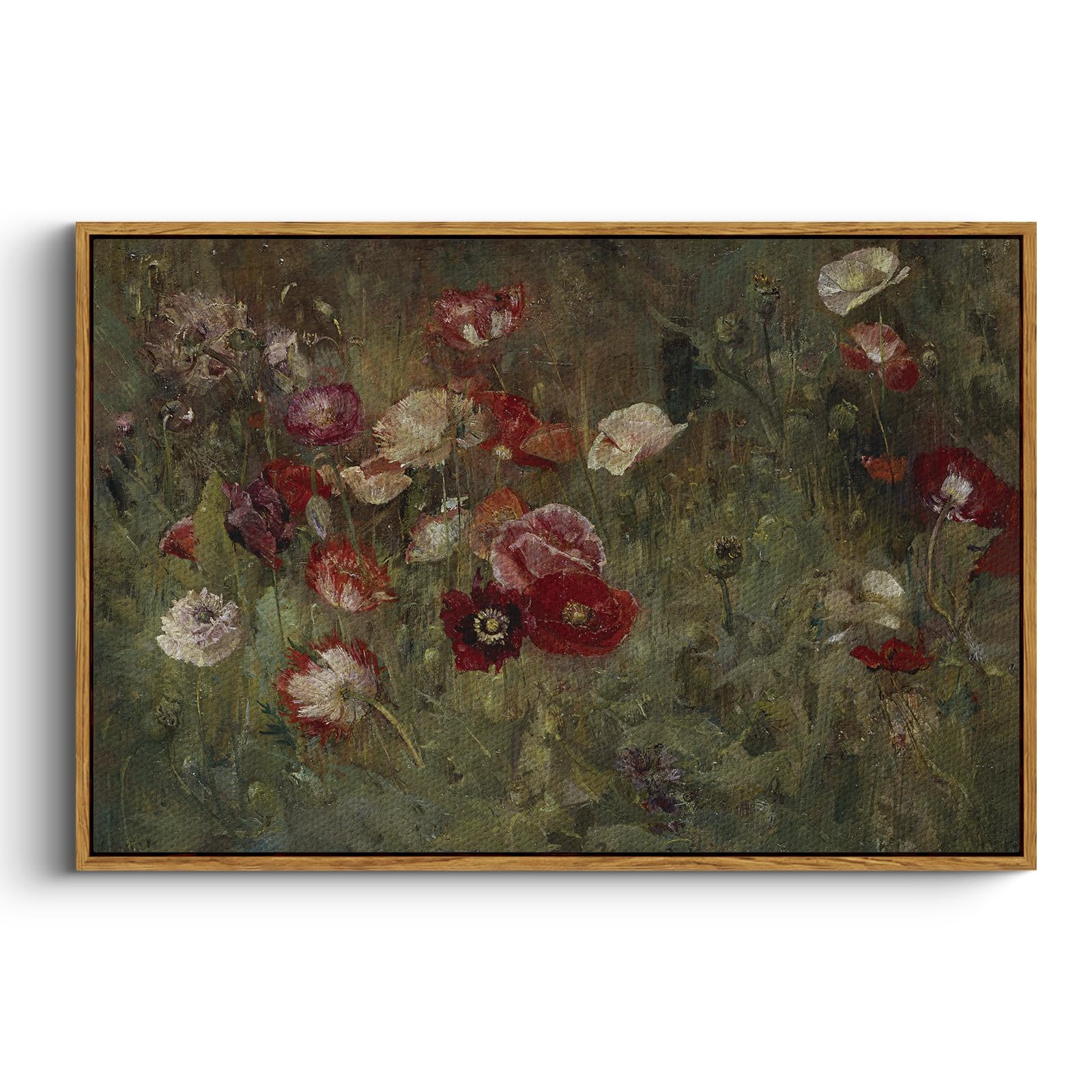 InSimSea Framed Vintage Flowers Wall Art Prints, Framed Flowers Canvas Wall Art Modern Farmhouse Decor, Botanical Wall Art Painting for Office, Bedroom Bathroom Office home Decor 24x36inch