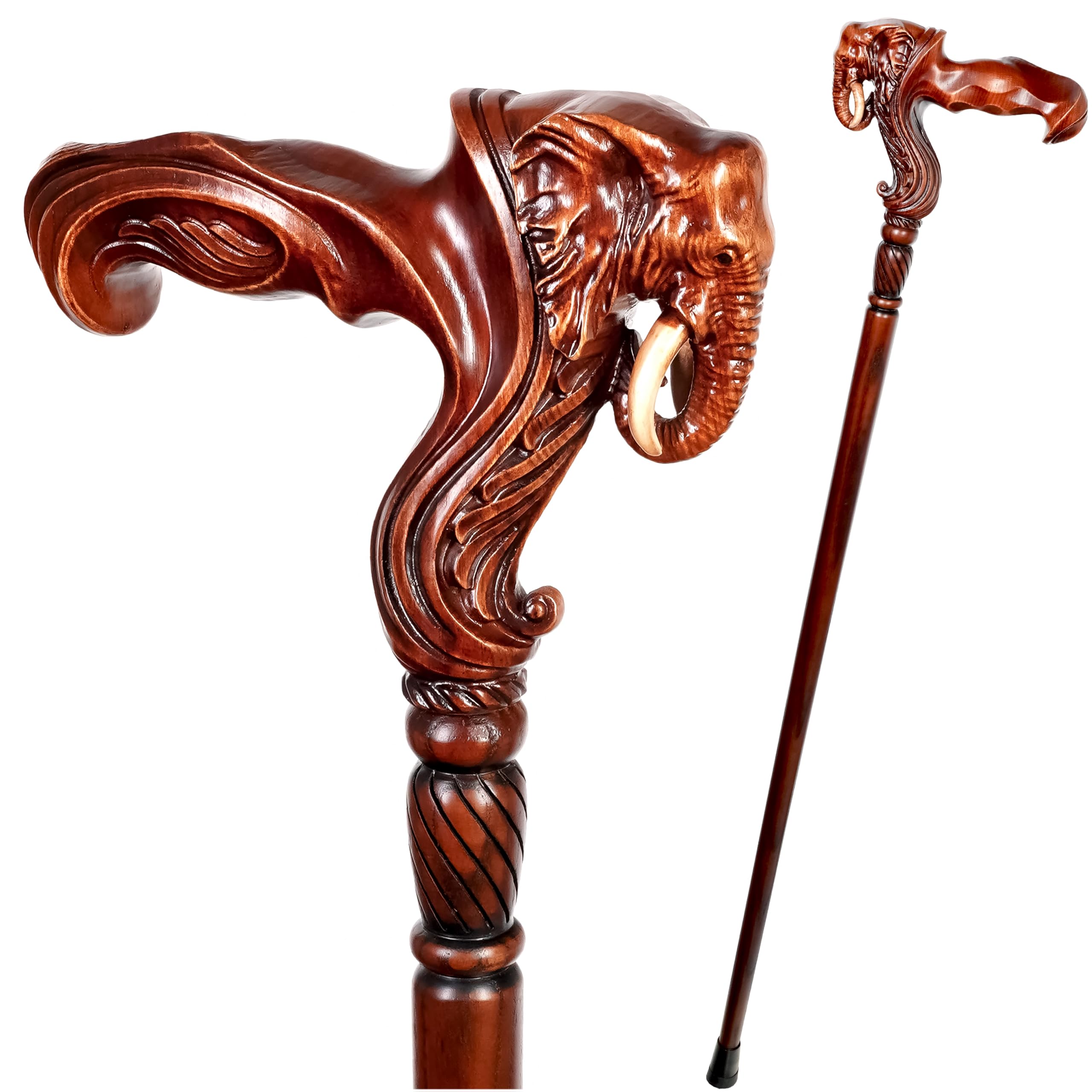 Luxury Handmade Wooden Walking Cane – Premium Carved Solid Wood, Ergonomic Comfort Grip, Designer Canes for Men &amp; Women, Elegant Fashionable Walking Stick 36