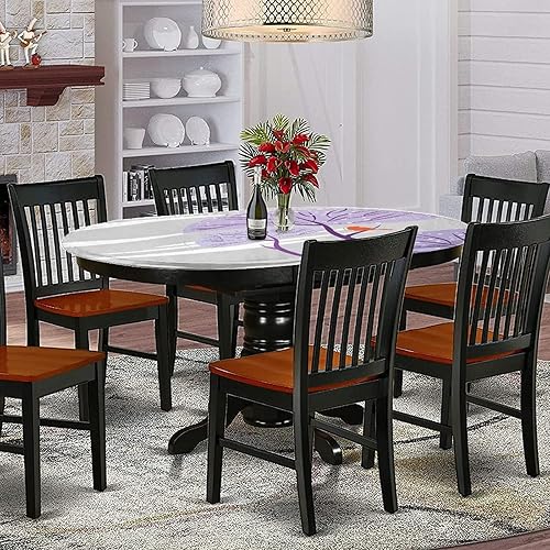 Miniatura 9 de Mantel ovalado ajustable de poliéster con bordes elásticos para invierno, diseño de copos de nieve delicados con estampado de copos de nieve