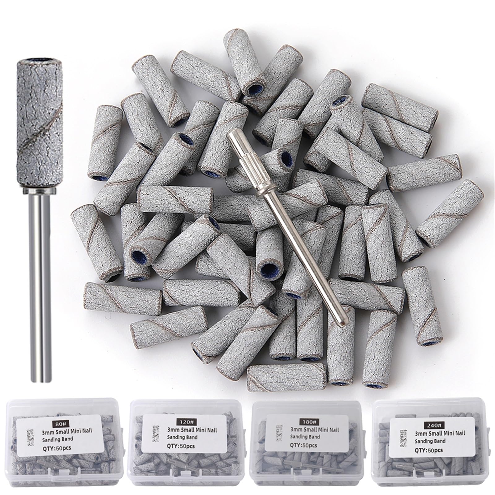 Fresas Torno Para UñAs For perforación de uñas, fresado, manicura, salón, accesorio papel lija para Manicura(100pcs 80 grit)