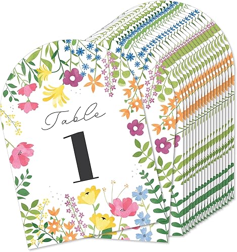 Big Dot of Happiness Wildflowers Bride - Tarjetas de doble cara de 5 x 7 pulgadas para despedida de soltera y fiesta de boda con flores silvestres,