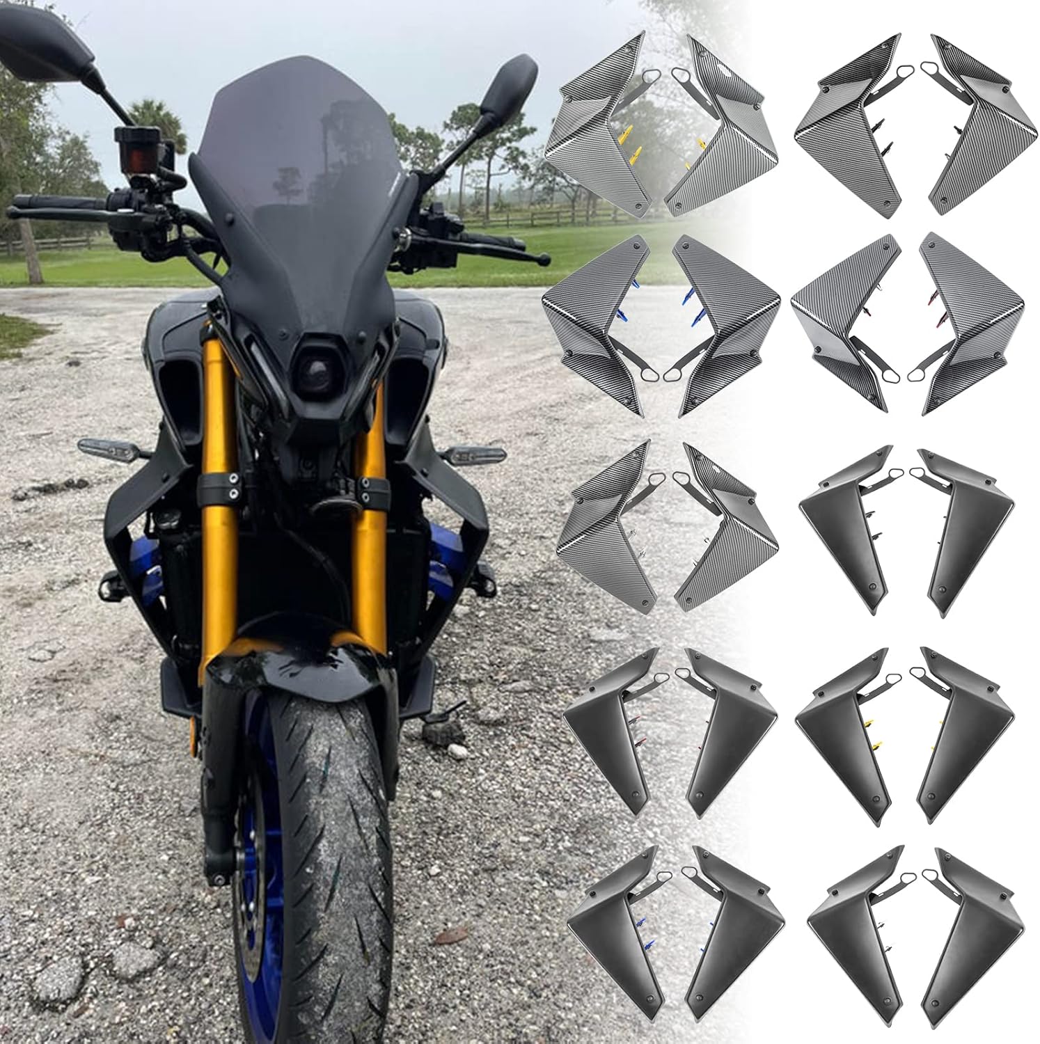 2023 New MT09 Motorcycle Sport Downforce Naked Side Spoilers Aerodynamic Wind Wing Deflector For Yamaha MT-09 SP MT 09 2021 2022 - 201355758 - View #9